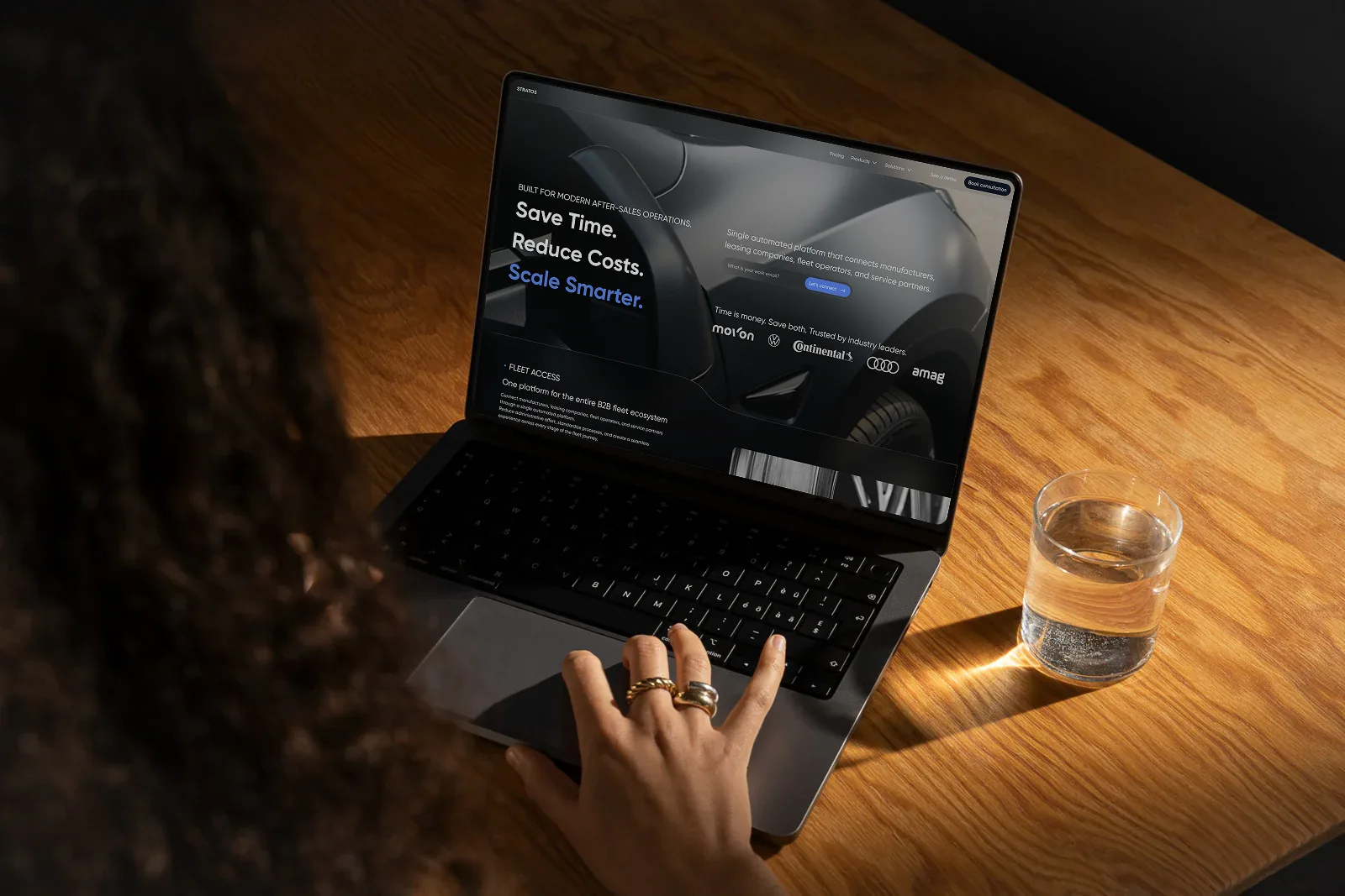 Landing page on laptop