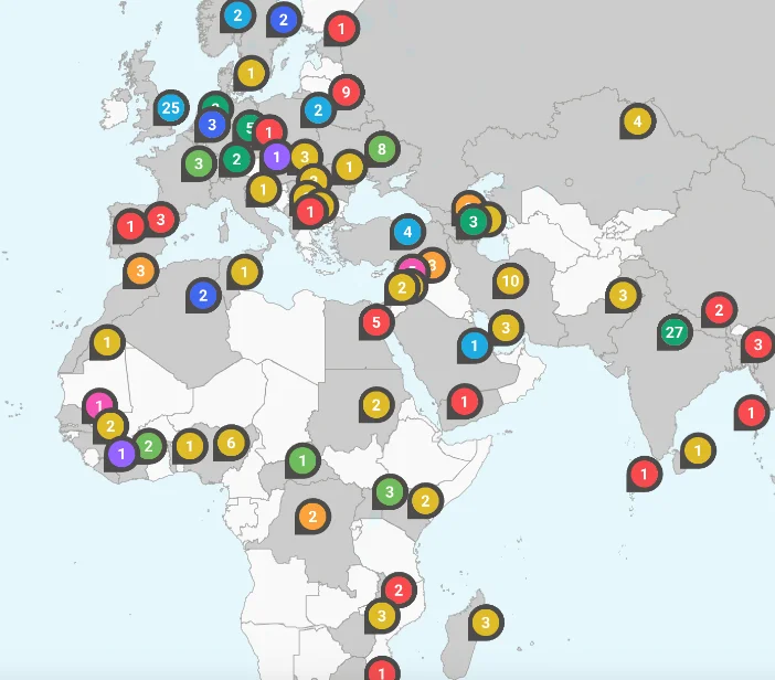 map — clustered